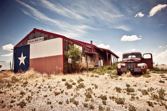 Mathilde Walter Clark deler sin familie med hele verden</br>Forladt restaurant på route 66 i Texas</br>Foto: Andrew Bayda