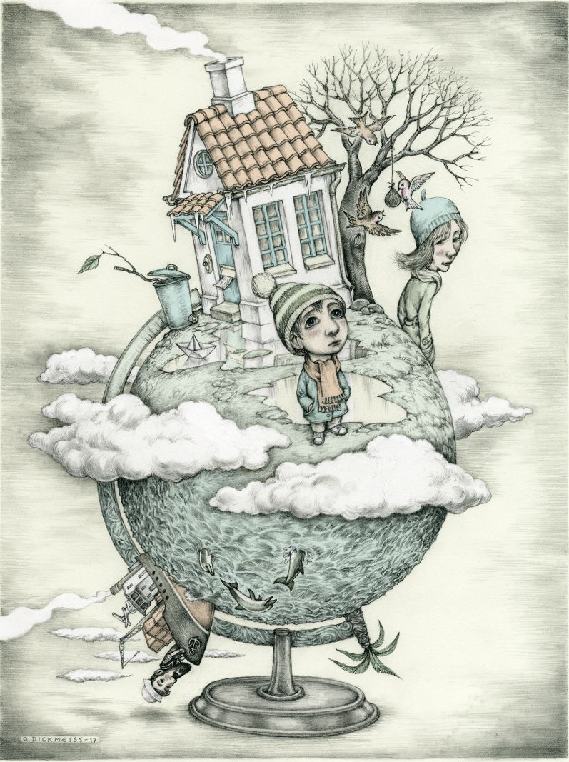 BILLEDSERIE: I værkstedet hos Otto Dickmeiss</br>Verdensrum</br>Foto: Illustration af Otto Dickmeiss