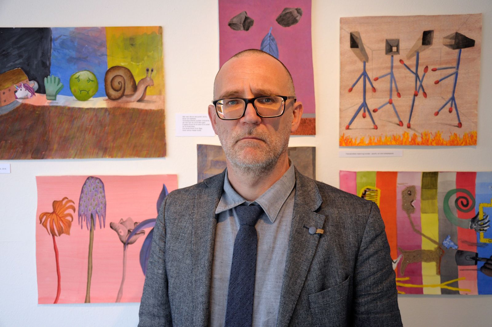 claus ejners selvportræt er en sortseer, der kværulerer og brokker sig</br>claus ejners kunst skal rumme modstand mod for eksempel balanceret komposition</br>Foto: Sixten Therkildsen