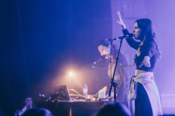 Avantgarde-musik og folkesang på et samisk sprog, der kun tales af 10 mennesker</br>Maja S. K. Ratkje og Katarina Barruk under Avant Joik koncerten på festivalen STUK</br>Foto: STUK