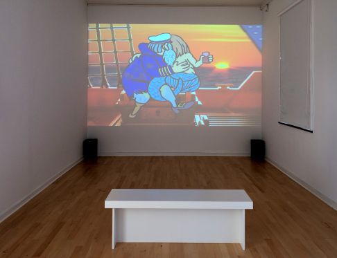 BILLEDSERIE: Andreas Schulenburg og Birgit Johnsen & Hanne Nielsen på Viborg Kunsthal</br>Andreas Schulenburg. Body Tequila, 2003. Video. Together But Still Alone på Viborg Kunsthal d. 6. sep - 24. nov 2019. </br>Foto: Viborg Kunsthal