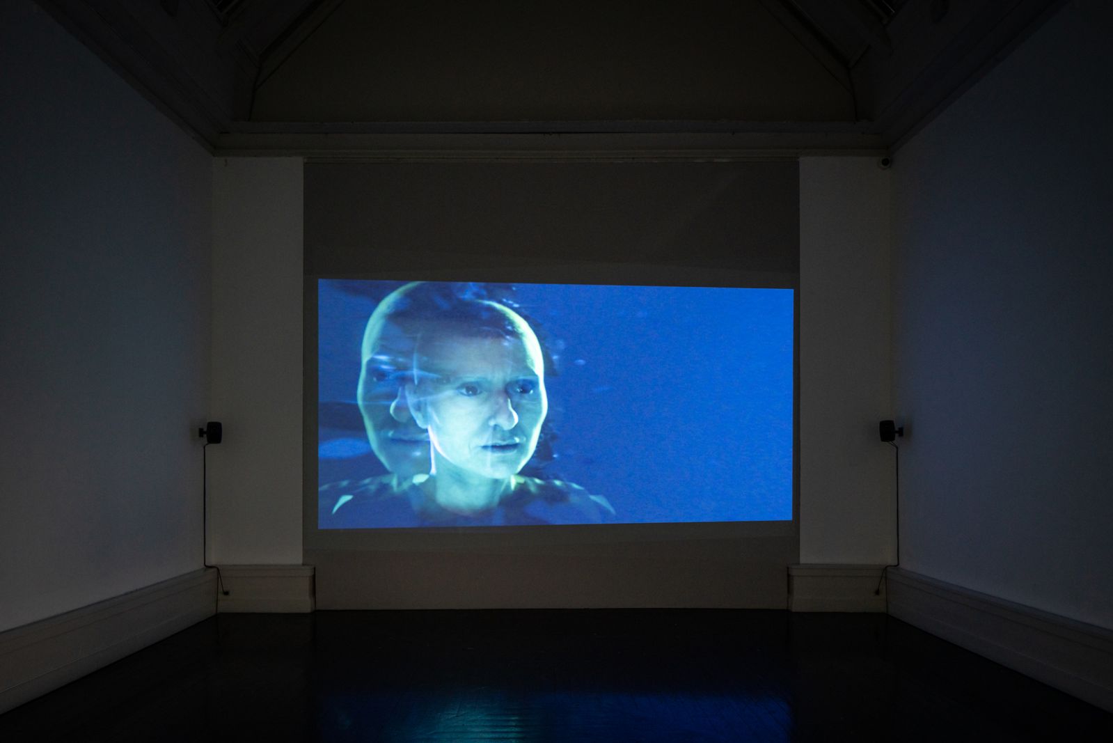 Kosmisk eksistens på Den Frie Udstillingsbygning</br>Ann Lislegaard - Malstrømmen. I Edgar Allan Poes novelle bliver fortælleren fanget i en malstrøm. I Lislegaards værk fungerer malstrømmen som en kontaktzone, hvorfra en cyborg modtager transmissioner fra ukendte organismer. </br>Foto: PR-Foto / Den Frie Udstillingsbygning - David Stjernholm