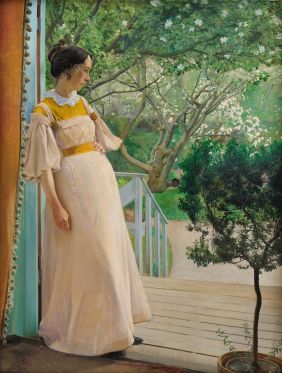 Ny stor bog viser hvor vigtig en kunstner L. A. Ring var</br>Maleri af L. A. Ring. I havedøren - kunstnerens hustru, 1897.</br>Foto: Maleri af L. A. Ring