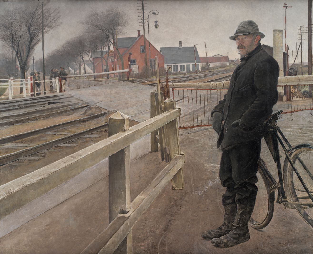 Ny stor bog viser hvor vigtig en kunstner L. A. Ring var</br>L. A. Ring, Når toget ventes. Jernbaneoverkørsel ved Roskilde Landevej, 1914.</br>Foto: Maleri af L. A. Ring