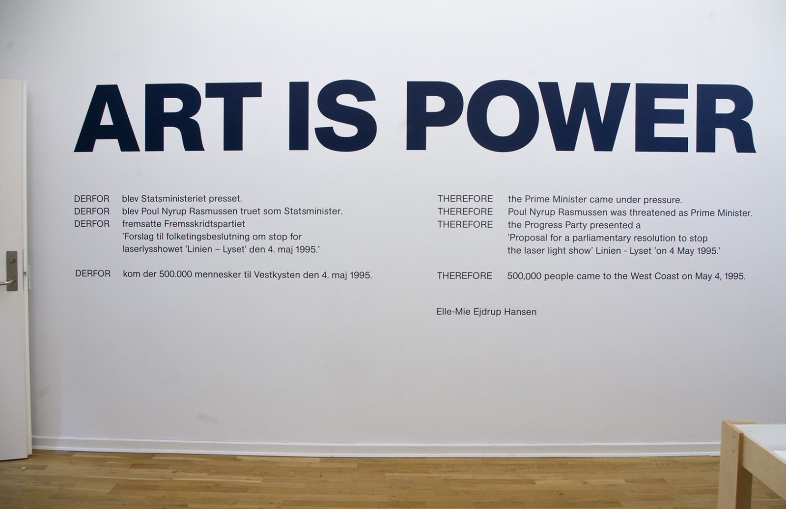 Fredsskulpturen der skabte røre i andedammen</br>ART IS POWER, 2020. Elle-Mie Ejdrup Hansen, STILL (for) PEACE, 2020, Viborg Kunsthal.</br>Foto: Camilla Davidsen