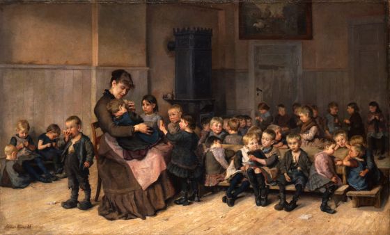 Mødre fra 500 års kunsthistorie får stemmer af vor tids forfattere</br></br>Foto: Fra asylet i Istedgade. Asylmutter med børn, 1886. Københavns Museum