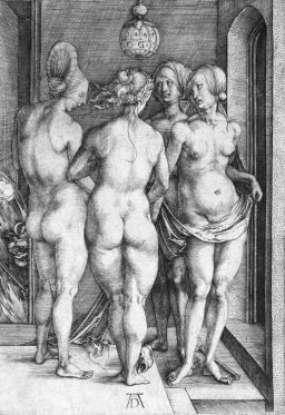 Heksejagt og #MeToo - social vold i fortid og nutid på Kunsthal Charlottenborg</br>Albrecht Dürer, 'De fire hekse', 1497</br>Foto: PR-foto / Michael Fornitz collection