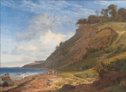 Allan Otte maler det danske landskab, som det er - blottet for natur</br>Johan Thomas Lundbye, 'En dansk kyst. Motiv fra Kitnæs ved Roskilde Fjord', 1843</br>Foto: Statens Museum for Kunst / Public domain