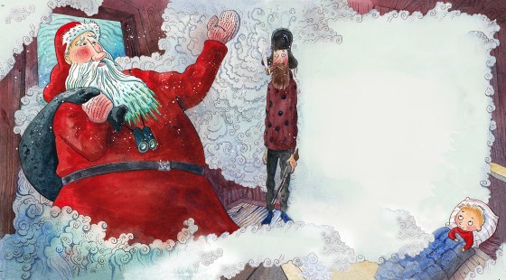“Børnebogen gav mig tilladelse til at være følelsesfuld”</br>Julemanden er måske nok i virkeligheden en isbjørn i Kim Leines børnbog.</br>Foto: Illustration af Peter Bay Alexandersen