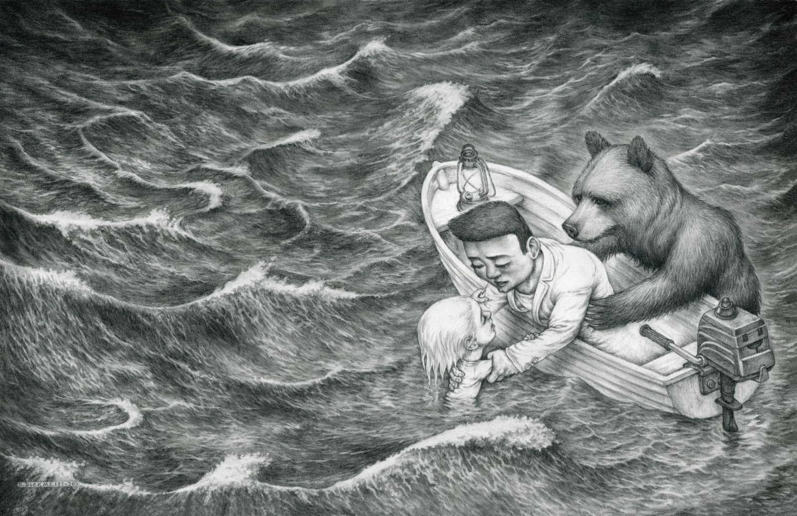 Forfatter Lilja Scherfig voksede op i et politisk hjem, hvor børn ikke måtte græde</br>Fra bogen `Dybt vand`</br>Foto: Illustration af Otto Dickmeiss