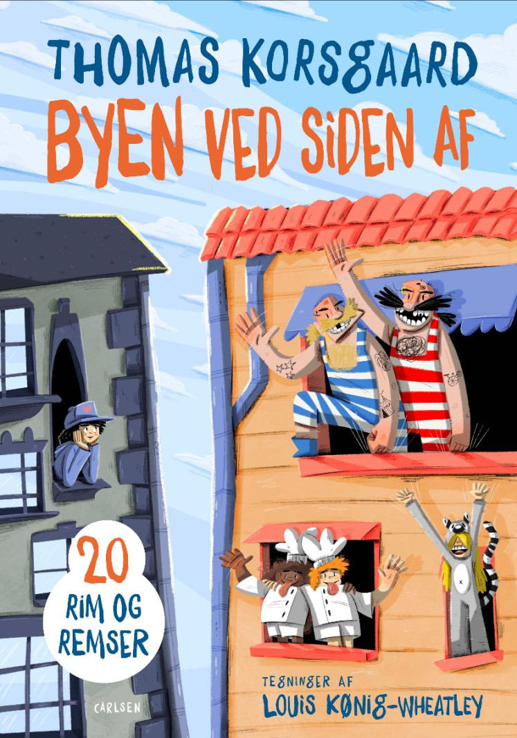 Thomas Korsgaard slår et slag for højtlæsning, som er det, der skal redde verden</br>Byen ved siden af - ny bog af Thomas Korsgaard</br>Foto: Bogens forside, tegninger af Louis Kønig-Wheatley
