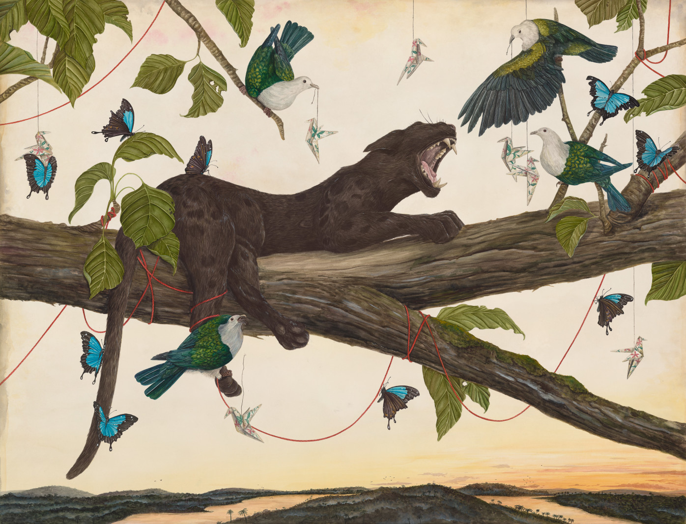 Fuglene er i fokus ved efterårets særudstilling på Johannes Larsen Museet</br>Værket Dreamer af Noah Adam Norrid.</br>Foto: Noah Adam Norrid