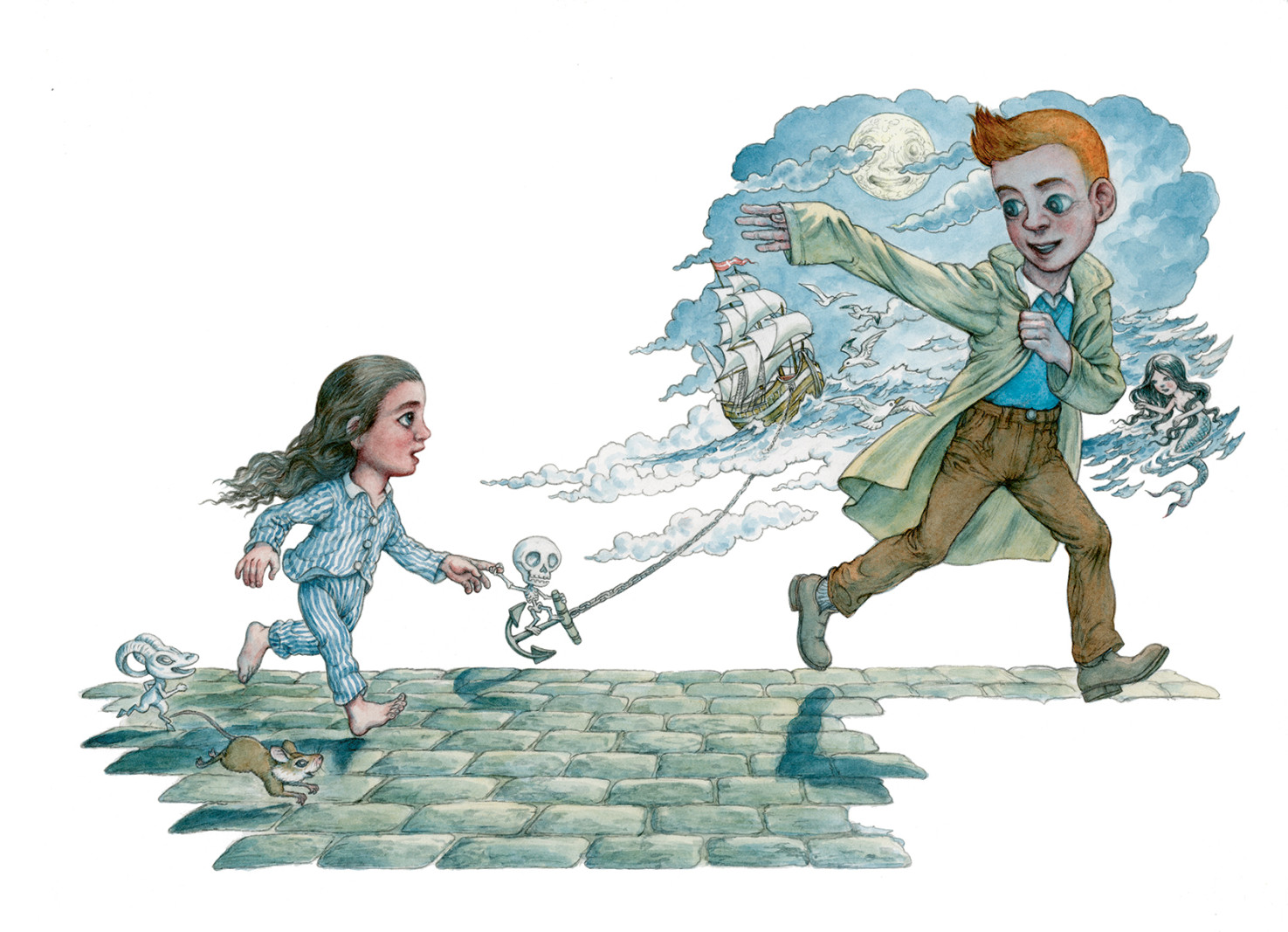 Knud Romer vil lade børnene klatre i træer, falde ned og rejse sig op igen</br>Illustration fra bogen ‘Vejs Ende‘. Tegnet af Otto Dickmeiss.<br /></br>Foto: Otto Dickmeiss