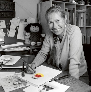 Cirkeline staver og rimer i den nye bog om museskolen</br>Forfatter og illustrator Hanne Hastrup</br>Foto: PR-billede Høst &Søn / Rosinante & Co