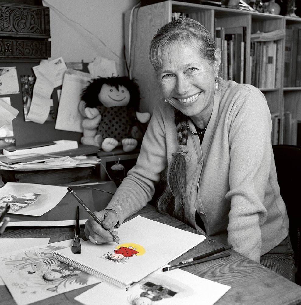 Cirkeline staver og rimer i den nye bog om museskolen</br>Forfatter og illustrator Hanne Hastrup</br>Foto: PR-billede Høst &Søn / Rosinante & Co