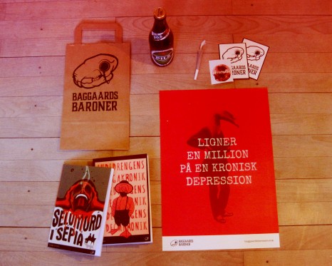 Bag masker kan vi drømme vildt og stort</br>En øl og en joint, og så er du klar til en tur på Andedrengens Bodega. </br>Foto: Forlaget Baggaardsbaroner