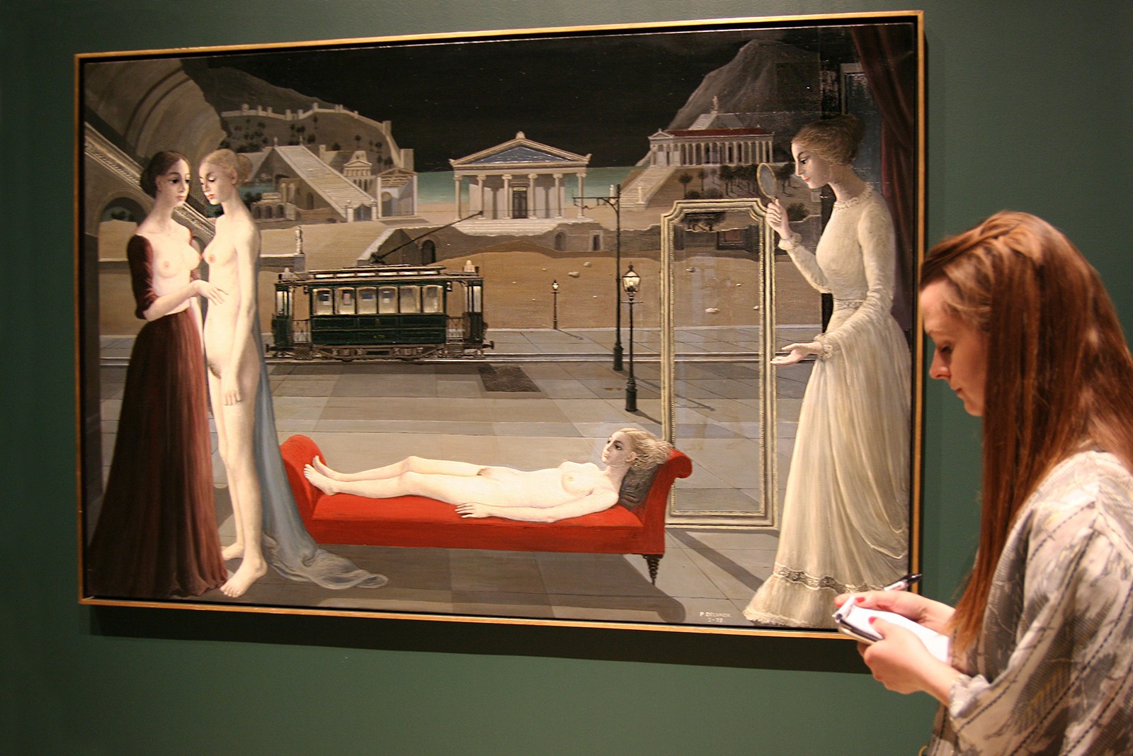 Gigant udstilling på ARoS skal sætte aftryk i Europa</br>Paul Delvaux Le rendez-vous d'Ephèse fra 1973.</br>Foto: Marie Nyeng