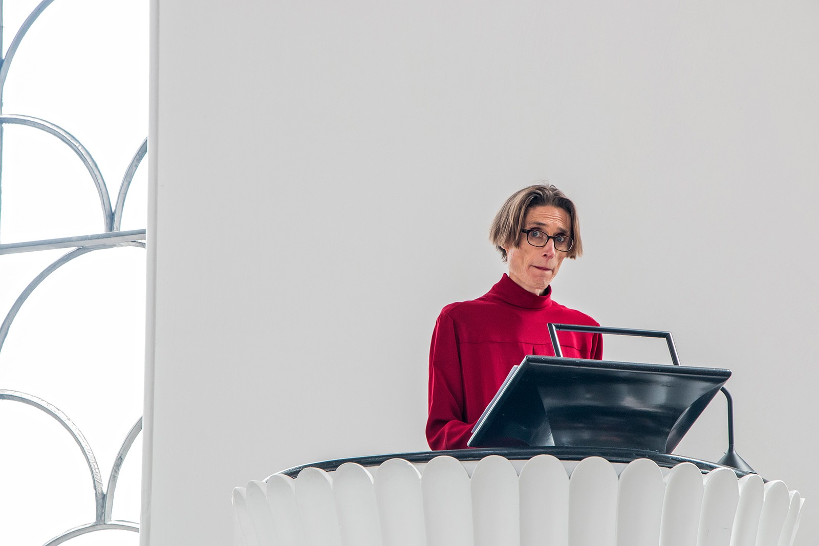 Jeg er først og fremmest bare et menneskeligt væsen</br>Madame Nielsen holdt i begyndelsen af maj forfattergudstjeneste i Sankt Lukas Kirke i Aarhus.</br>Foto: Mariana Gil