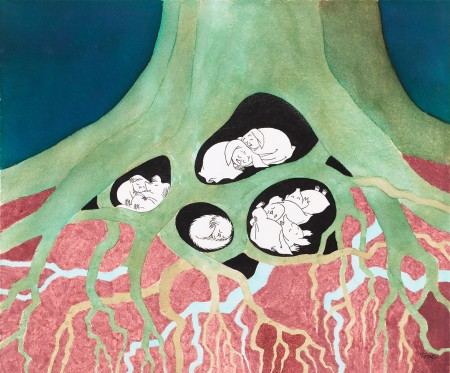 Tove Jansson var meget mere end mor til mumitroldene</br>Sovende blandt trærødderne fra 1930'erne. </br>Foto: Finlands Nationalgalleri / Yehia Eweis