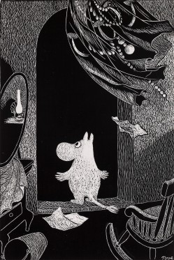 Tove Jansson var meget mere end mor til mumitroldene</br>Mumitroldene og de andre kryb fra mumidalen stilles overfor afgrundsdybe eksistentille problemstillinger.</br>Foto: Finlands Naitonalgalleri / Ainur Nasretdin