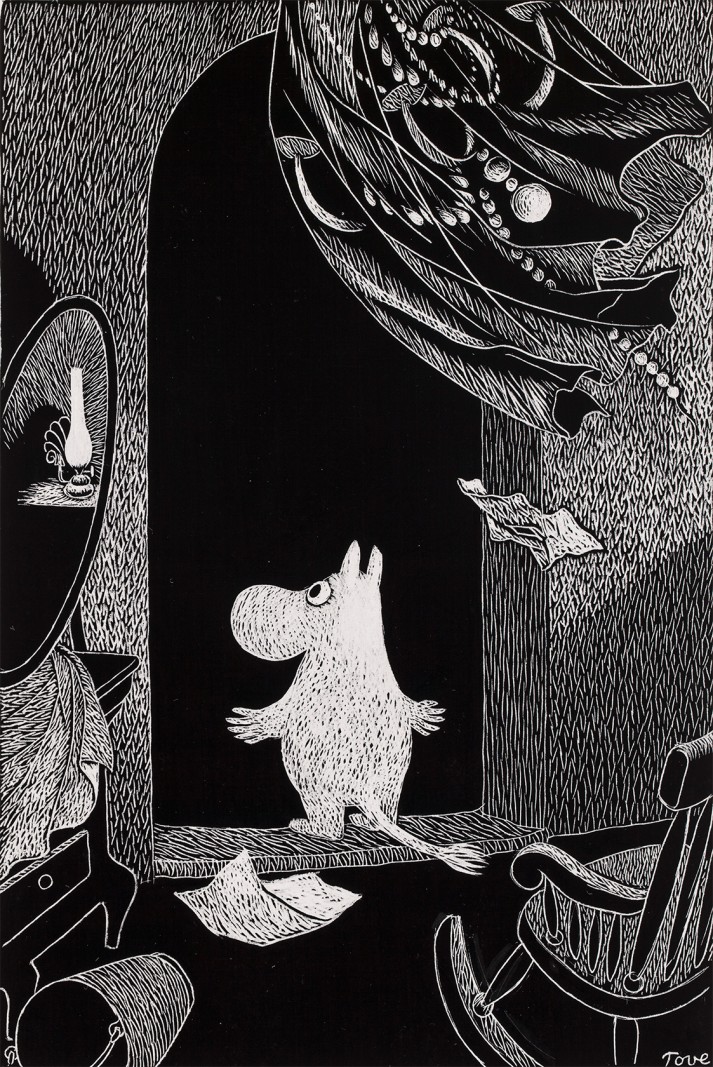Tove Jansson var meget mere end mor til mumitroldene</br>Mumitroldene og de andre kryb fra mumidalen stilles overfor afgrundsdybe eksistentille problemstillinger.</br>Foto: Finlands Naitonalgalleri / Ainur Nasretdin