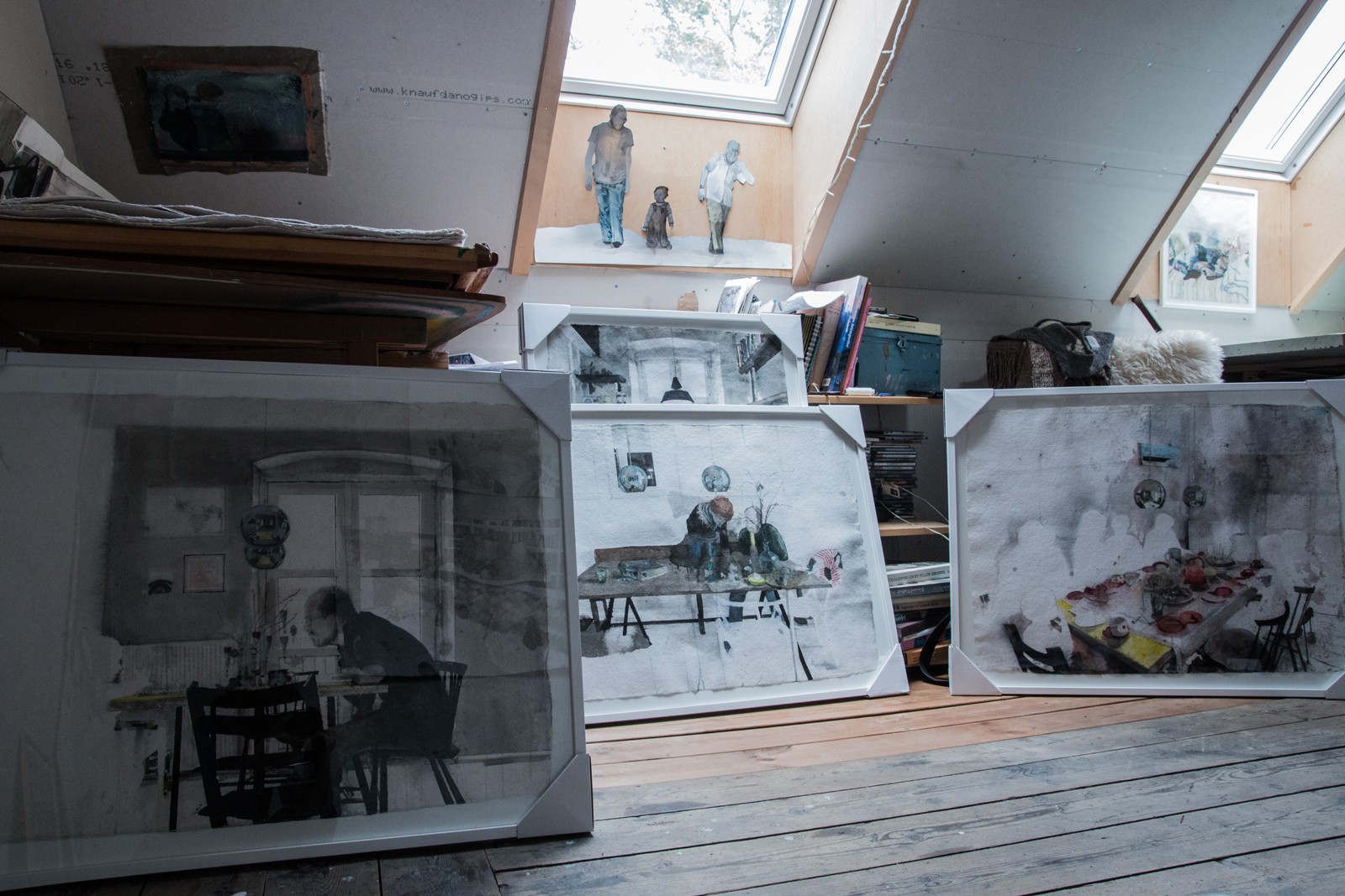 På besøg i billedkunstner Luise Faurholts værksted</br>MotiverneLuise Faurholts værker er ofte hendes eget hjem, som ligger mindre end 10 minutters gang fra værkstedet. </br>Foto: Mariana Gil