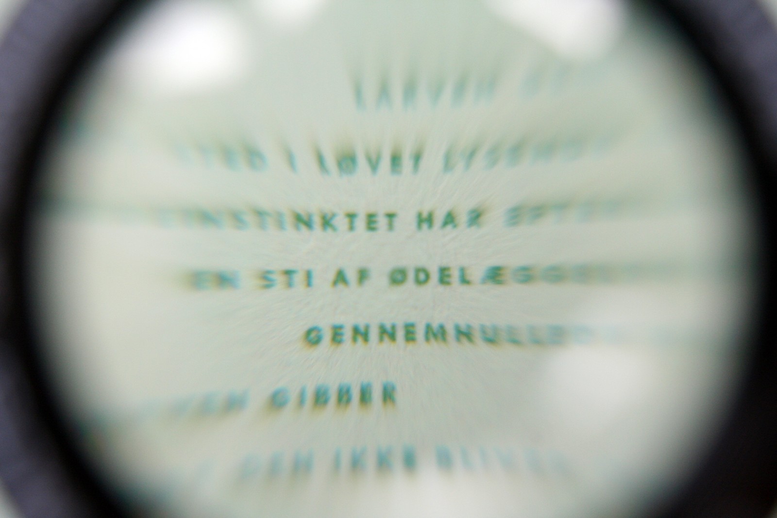 Udstilling på KH7 artspace udforsker sprogets udstrækning og fysik</br>Kun igennem mikroskop kan man ane teksten på papiret. Værket henleder tankerne på det, der i naturen er skjult for det blotte øje.</br>Foto: Sixten Therkildsen