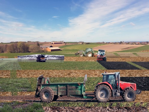 Billedserie: Videokunst i Skulpturlandsby Selde</br>Videoværk af Jette Gejl: Intervowen Landscapes, still</br>Foto: Barbara Katzin