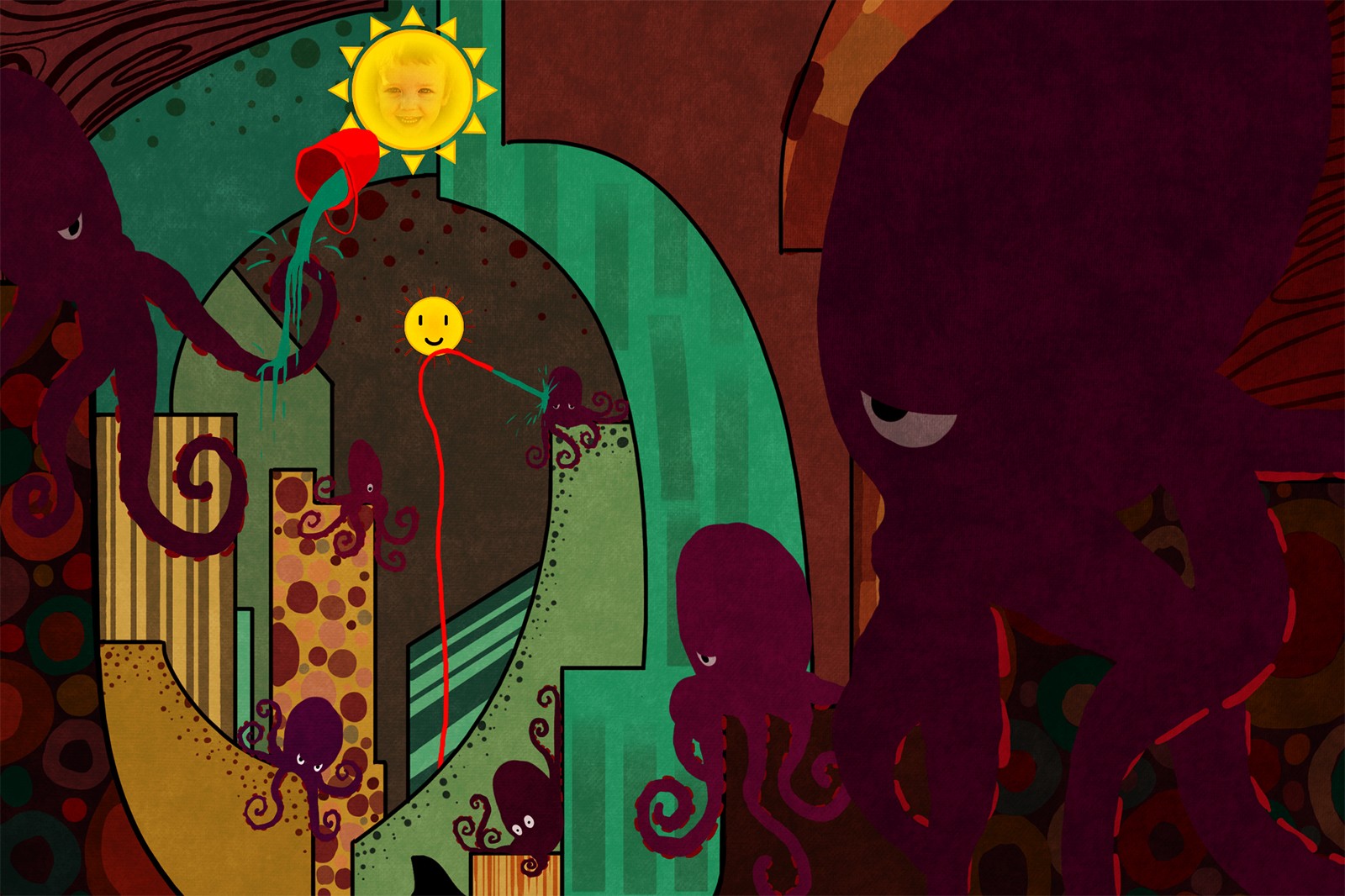 Drag på eventyr som sol</br>Barnet er med i bogen som sol på himlen. Den anden sol følger på vej.</br>Foto: Pr-foto / Touchbooks