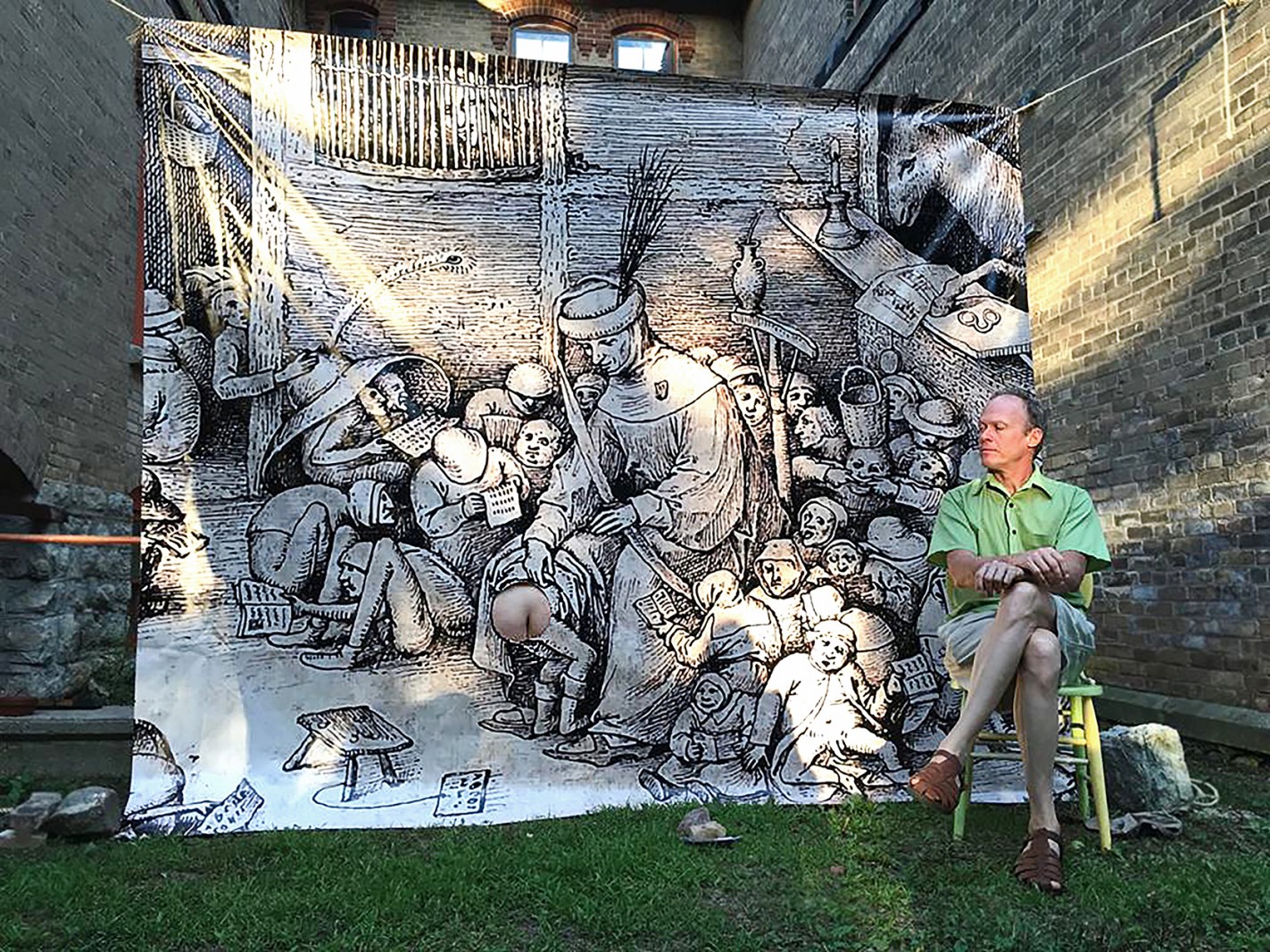 Udstillingsstedet Sydhavn Station fører skinnerne til Kunsthal NORD</br>Ulla Hvejsel: At tænke med Røven - En Quiz med Røven i Vandskorpen, 2018</br>Foto: PR-foto - Kunsthal NORD