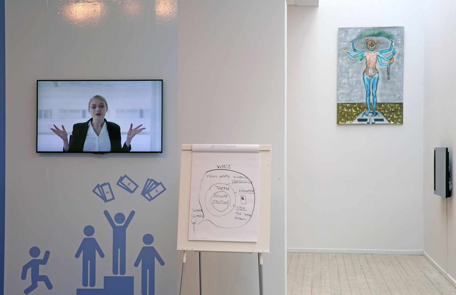 BILLEDSERIE: KUNSTNERNES PÅSKEUDSTILLING 2018</br>Fra venstre: Mette Riise: How to build an artist brand, SPRING og Mihail Chipitsyn Cult, KP</br>Foto: PR-foto/KP Jens Møller