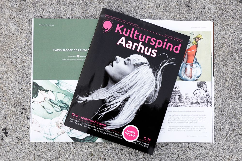 Kulturspind Aarhus - nyt nummer ude nu</br>Kulturspind Aarhus forårsnummer er udkommet - og nu er der også et Kulturspind København til københavnerene.</br>Foto: Kulturmagasinet Fine Spind