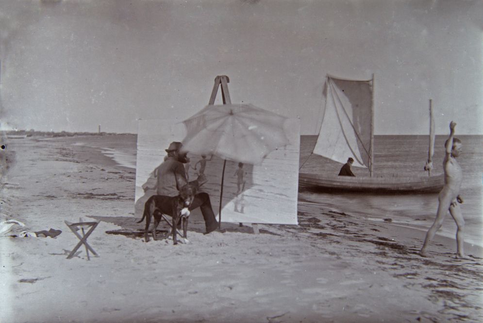 Hvilket skagensværk har betydet noget for dig?</br>Peder Severin Krøyer i gang med at male Badende drenge på stranden i Skagen.</br>Foto: PR-foto / Skagens Kunstmuseer