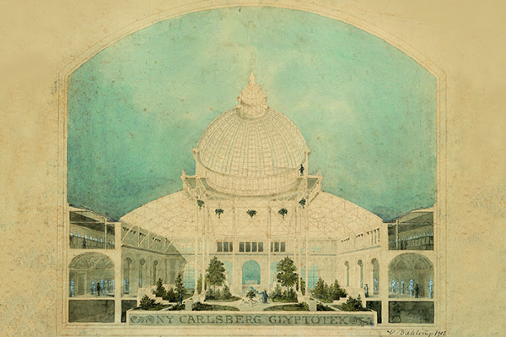 Ny Carlsberg Glyptotek fylder 125 år</br>Tegning af Glyptoteket</br>Foto: Glyptoteket